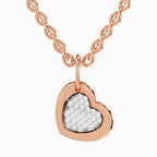0.06 Carat Round Heart Pendant 14K Gold - Rose Gold