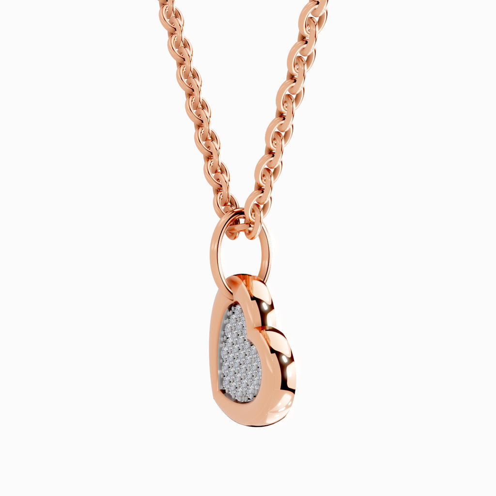 0.06 Carat Round Heart Pendant 14K Gold - Rose Gold