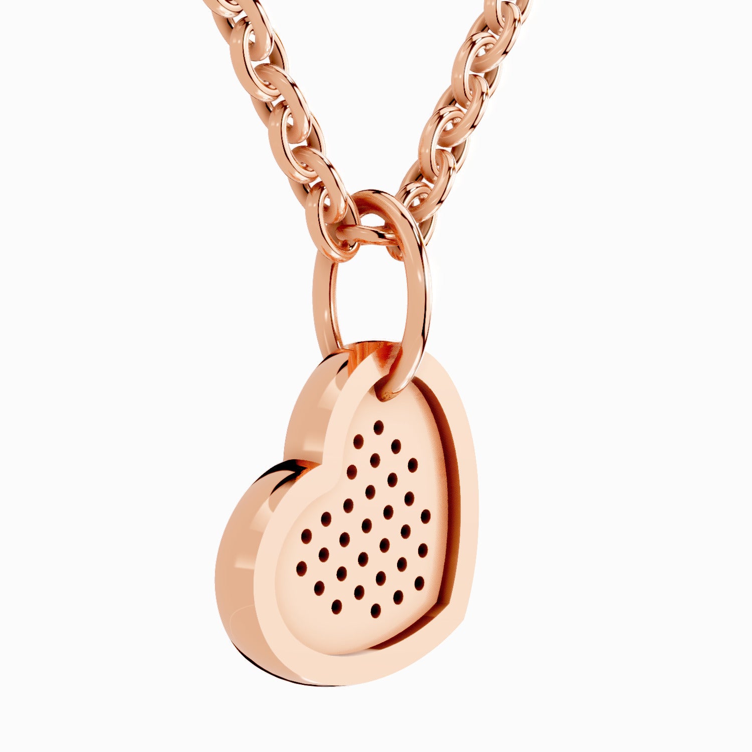 0.06 Carat Round Heart Pendant 14K Gold - Rose Gold