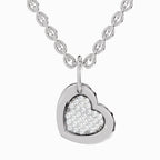 0.06 Carat Round Heart Pendant 14K Gold - White Gold