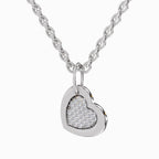 0.06 Carat Round Heart Pendant 14K Gold - White Gold
