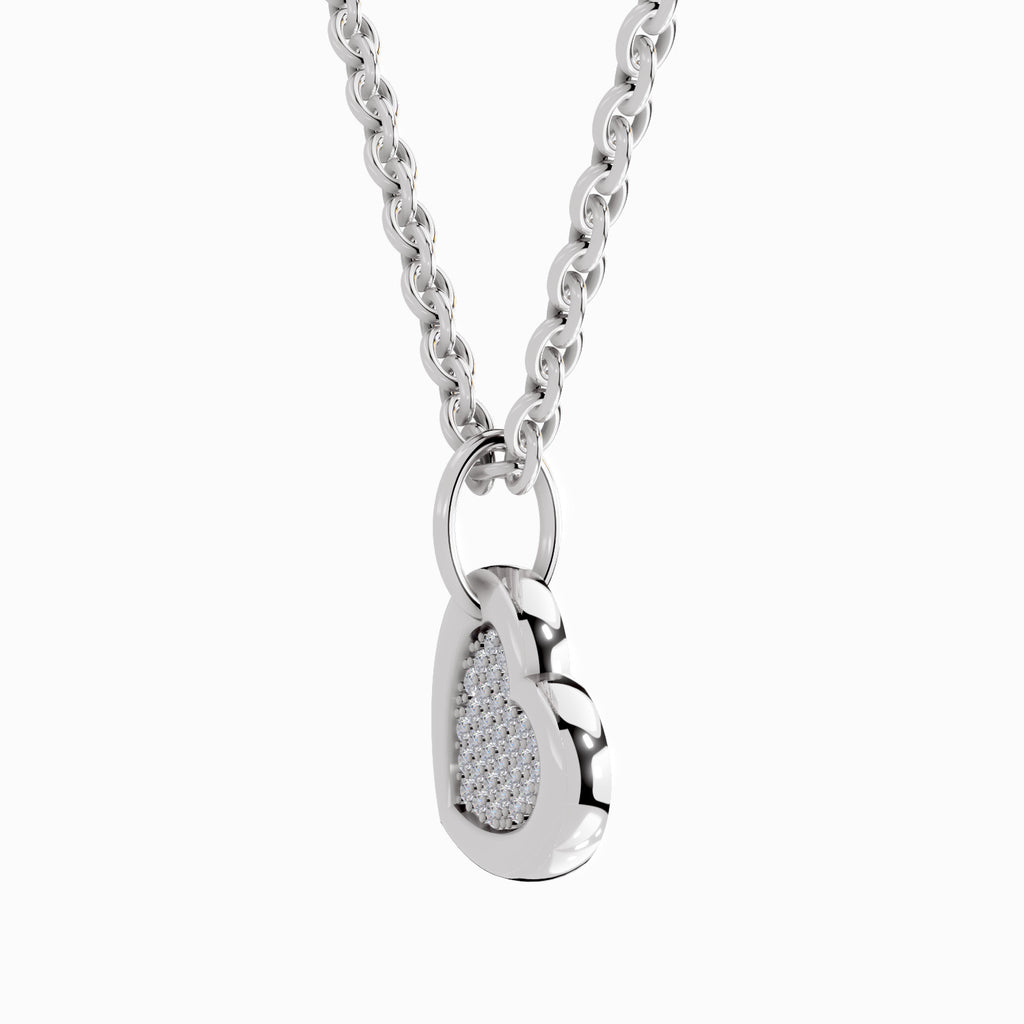 0.06 Carat Round Heart Pendant 14K Gold - White Gold