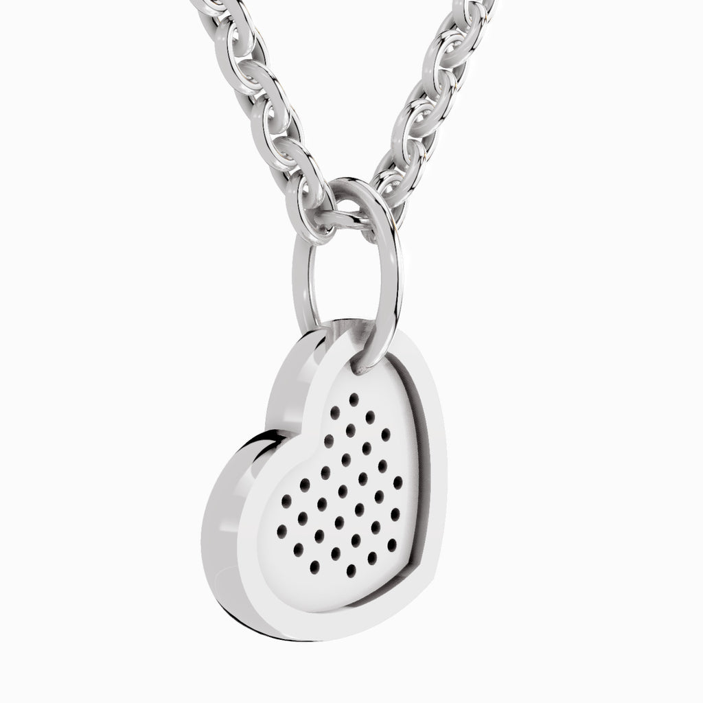 0.06 Carat Round Heart Pendant 14K Gold - White Gold