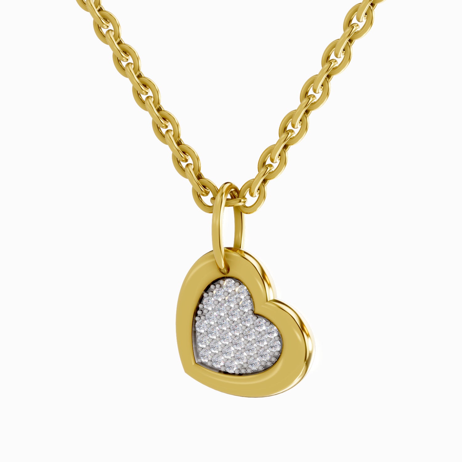 0.06 Carat Round Heart Pendant 14K Gold