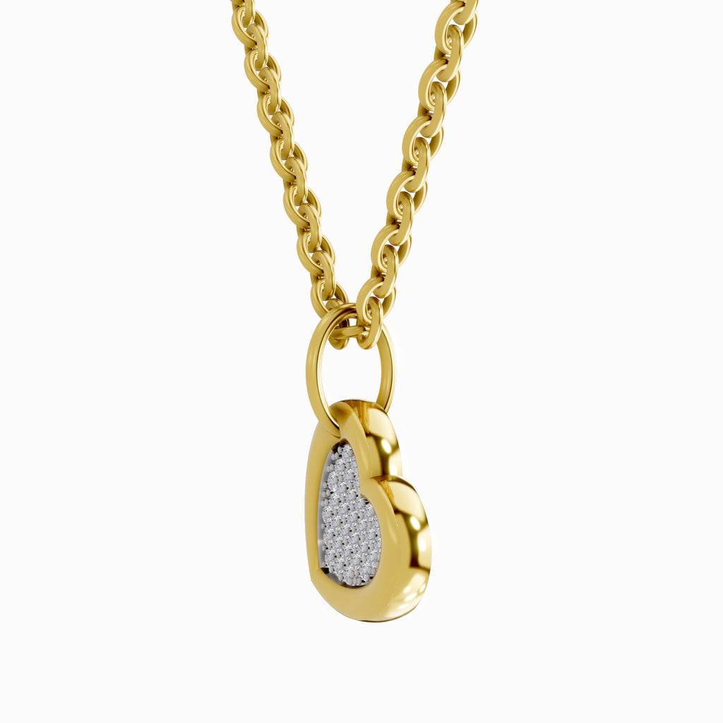 0.06 Carat Round Heart Pendant 14K Gold
