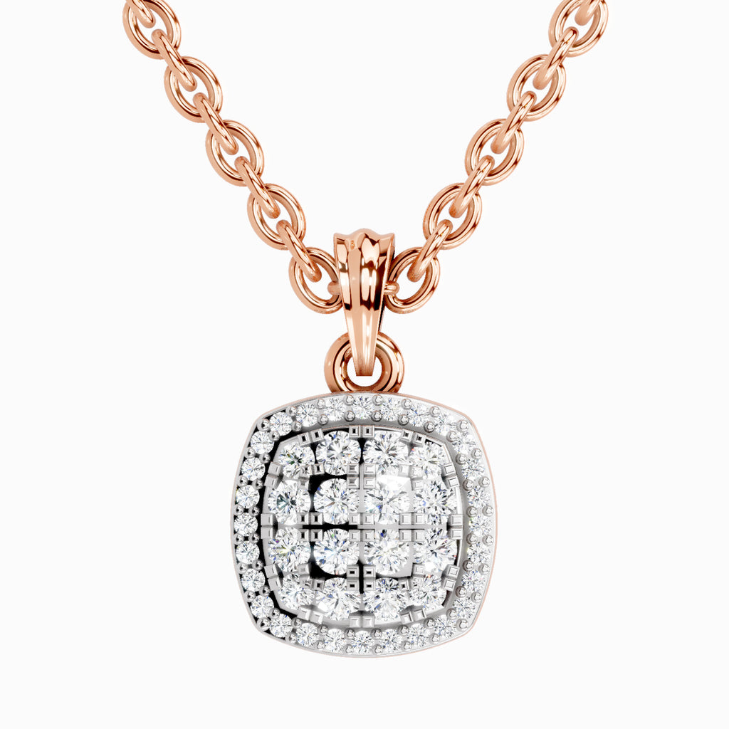 0.26 Carat Cluster Pendant 14K Gold - Rose Gold