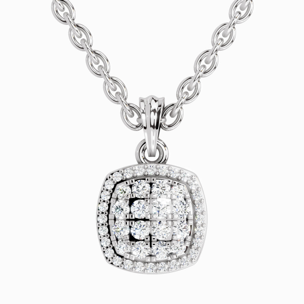 0.26 Carat Cluster Pendant 14K Gold - White Gold