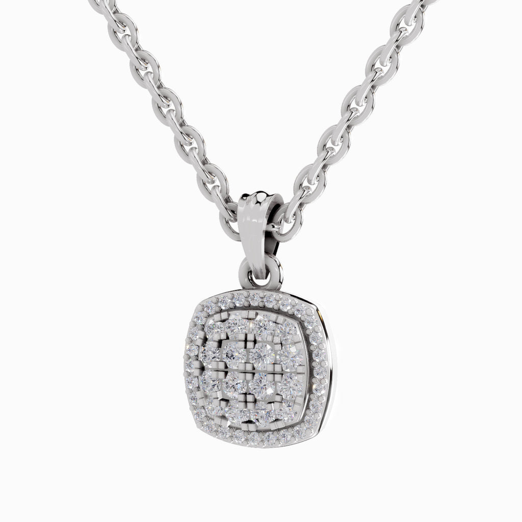 0.26 Carat Cluster Pendant 14K Gold - White Gold