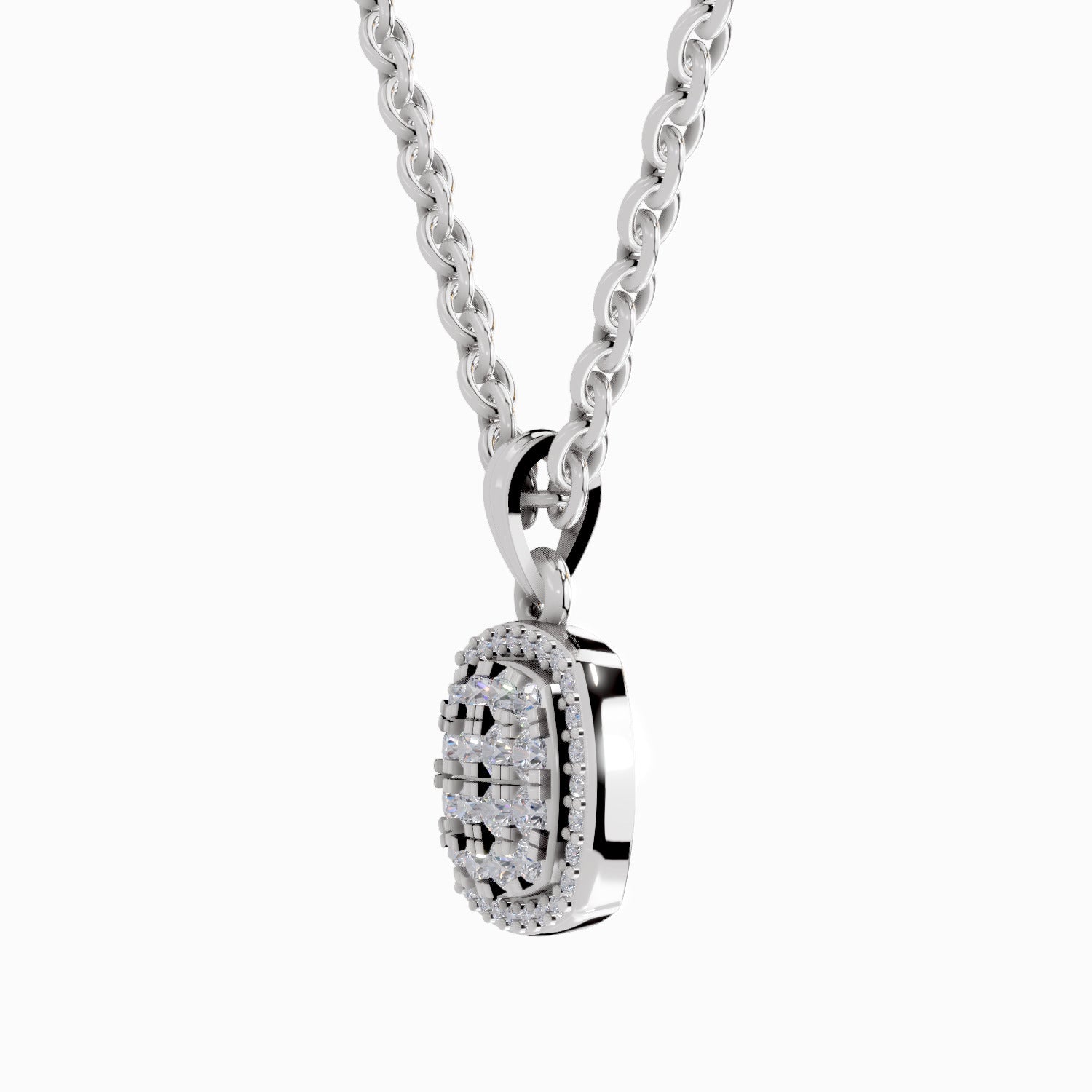 0.26 Carat Cluster Pendant 14K Gold - White Gold
