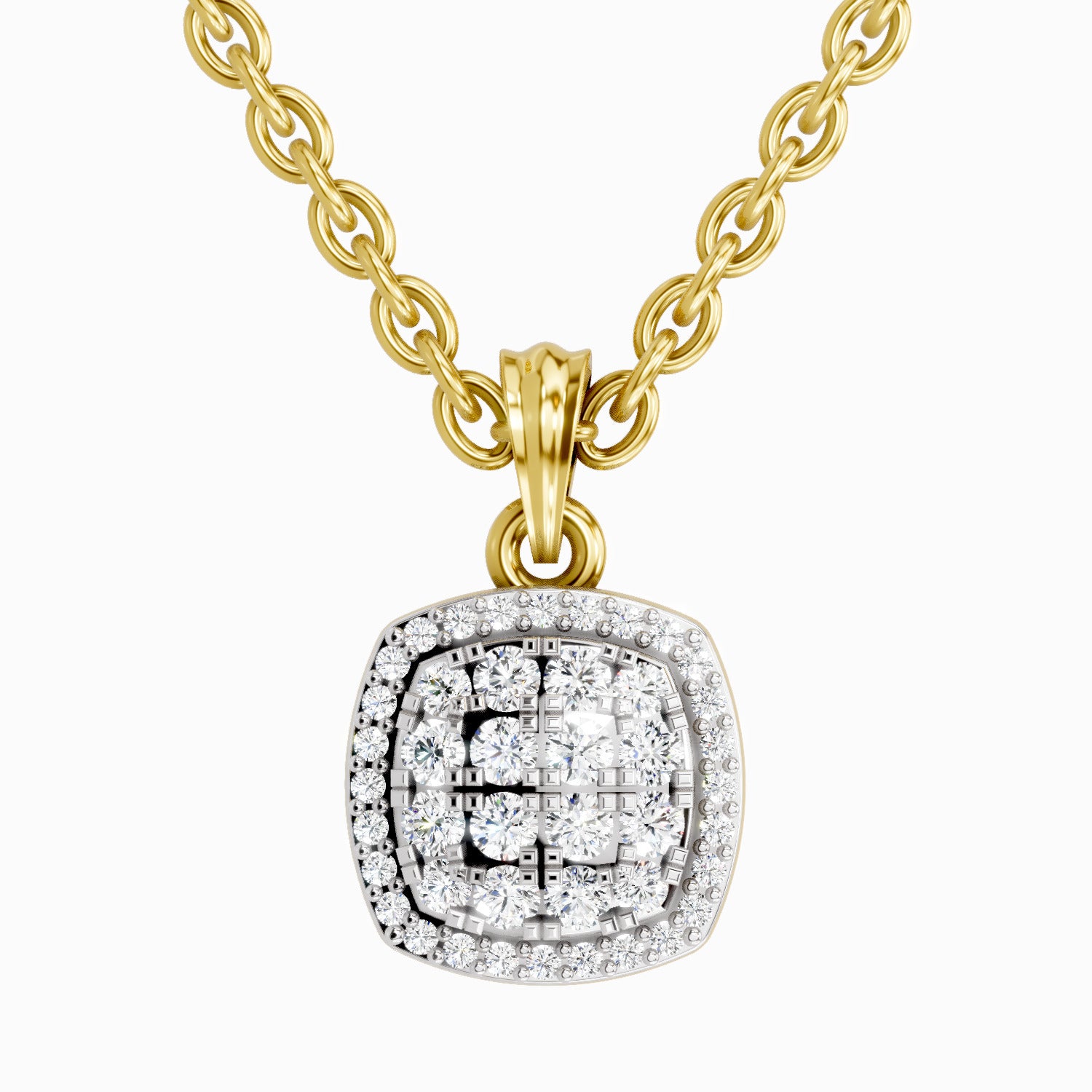 0.26 Carat Cluster Pendant 14K Gold