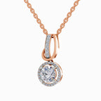 1.18 Carat Halo Pendant 14K - Rose Gold