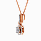 1.18 Carat Halo Pendant 14K - Rose Gold