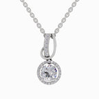 1.18 Carat Halo Pendant 14K - White Gold