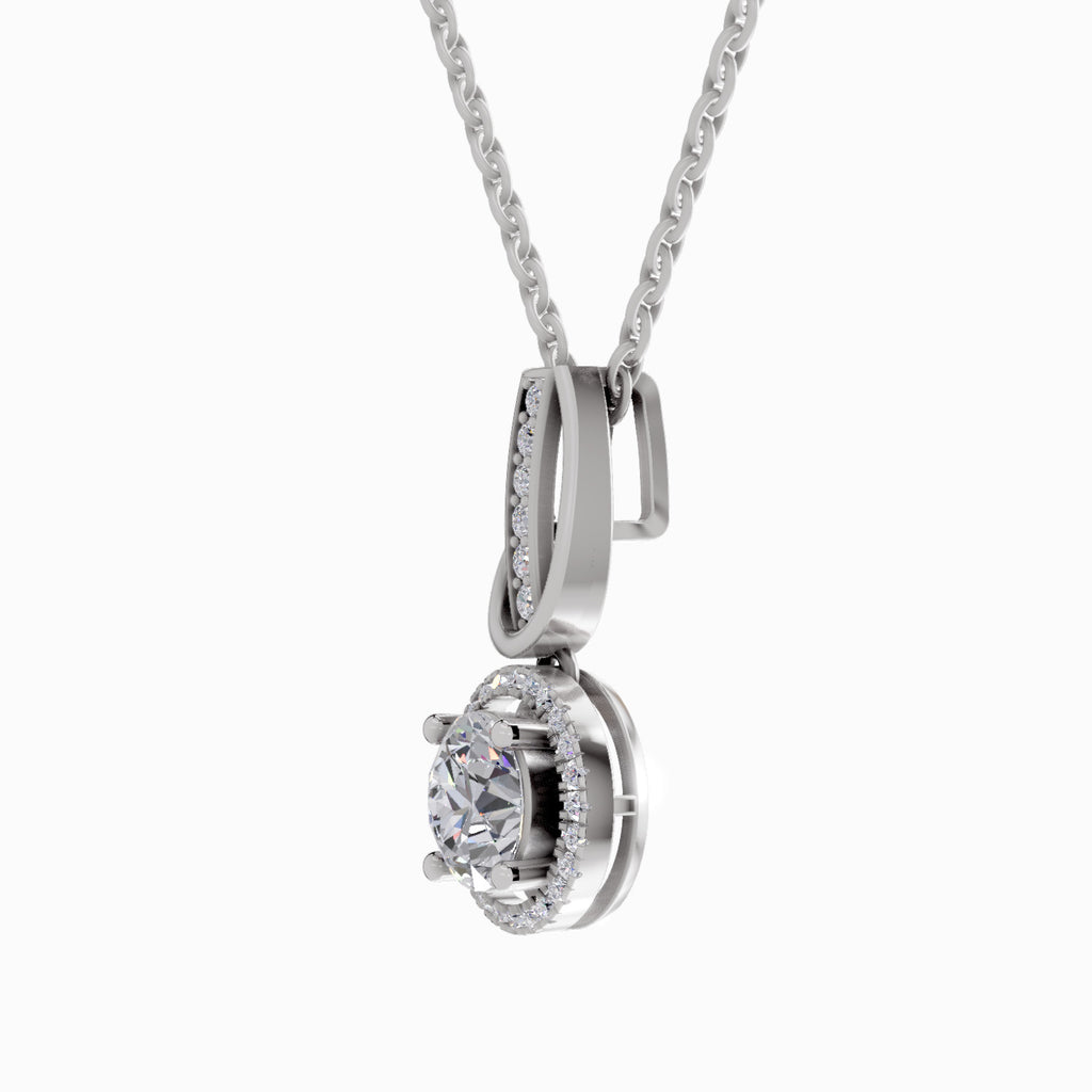 1.18 Carat Halo Pendant 14K - White Gold