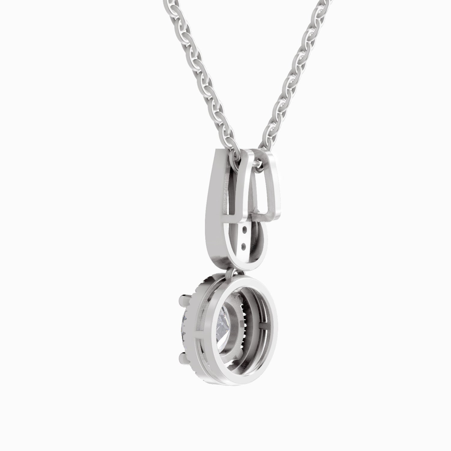 1.18 Carat Halo Pendant 14K - White Gold