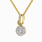 1.18 Carat Halo Pendant 14K