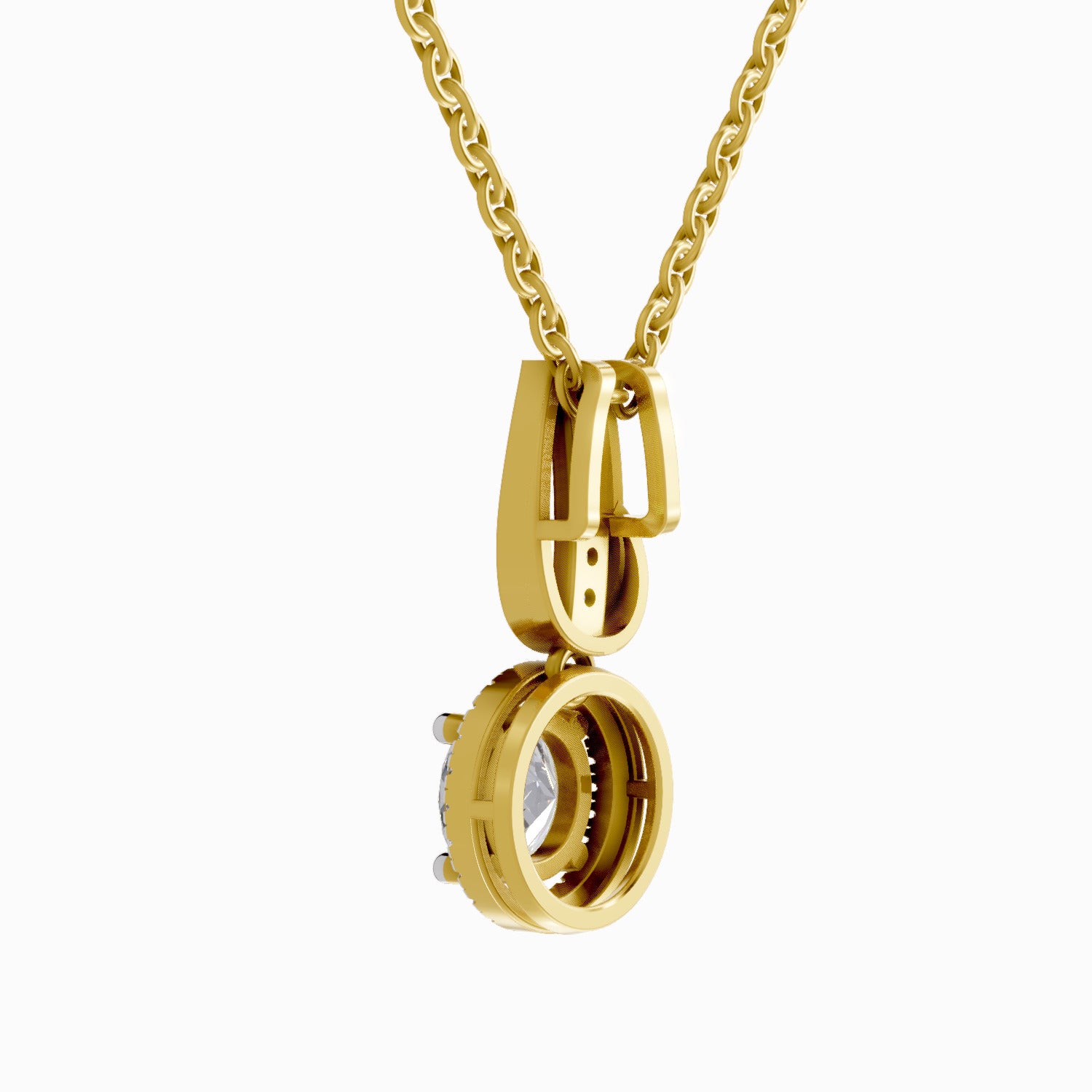 1.18 Carat Halo Pendant 14K