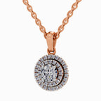 0.79 Carat Double Halo Pendant 14K - Rose Gold