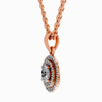 0.79 Carat Double Halo Pendant 14K - Rose Gold
