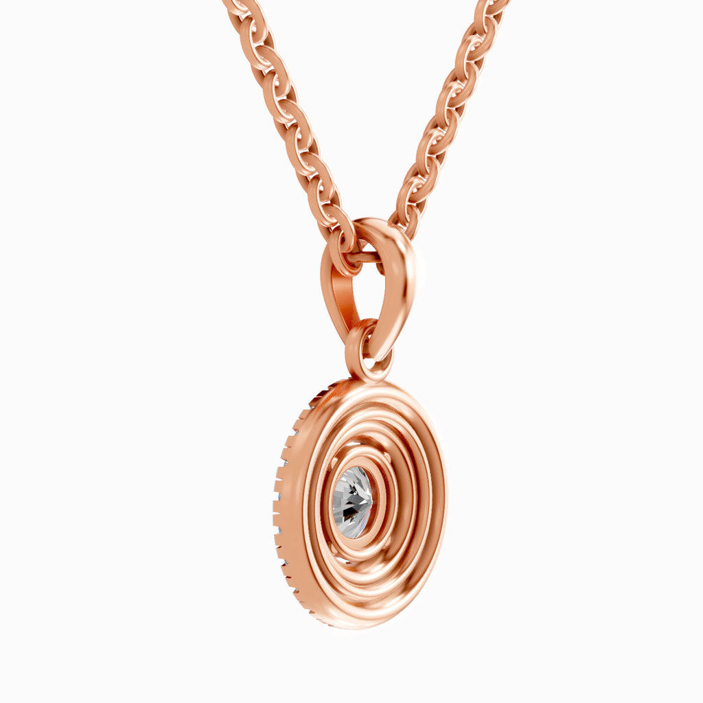 0.79 Carat Double Halo Pendant 14K - Rose Gold