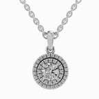 0.79 Carat Double Halo Pendant 14K - White Gold