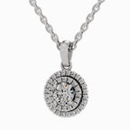 0.79 Carat Double Halo Pendant 14K - White Gold