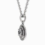 0.79 Carat Double Halo Pendant 14K - White Gold
