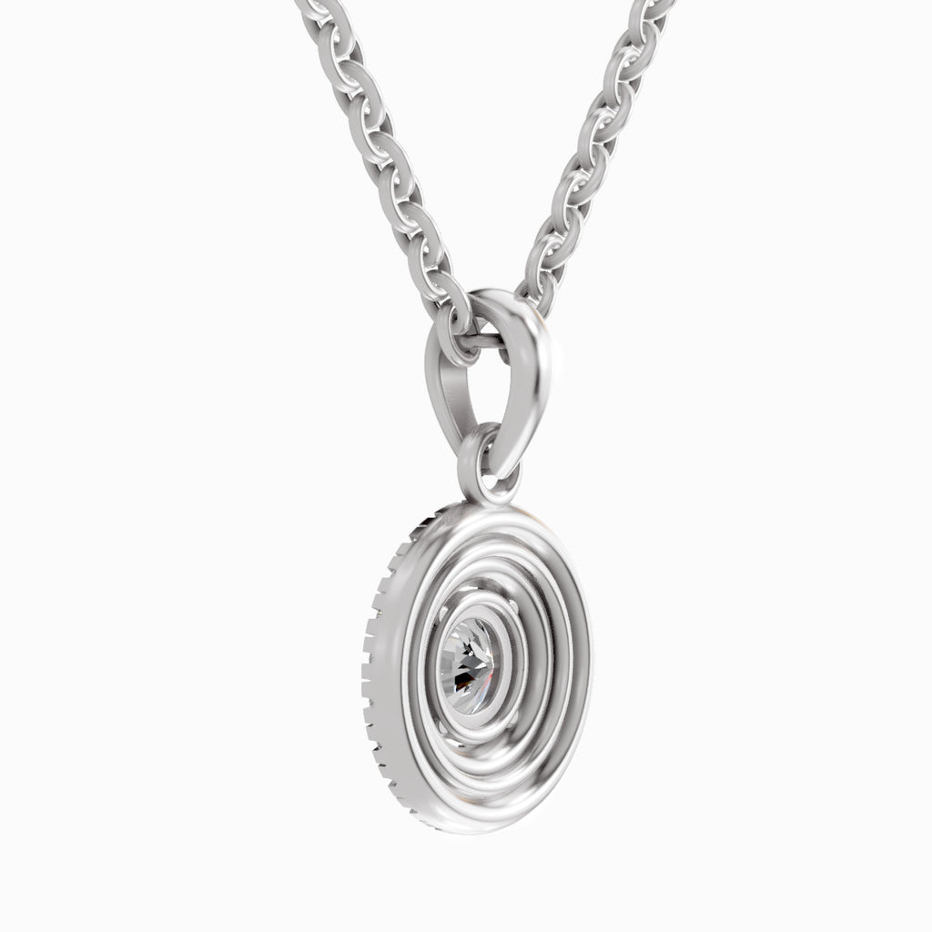 0.79 Carat Double Halo Pendant 14K - White Gold