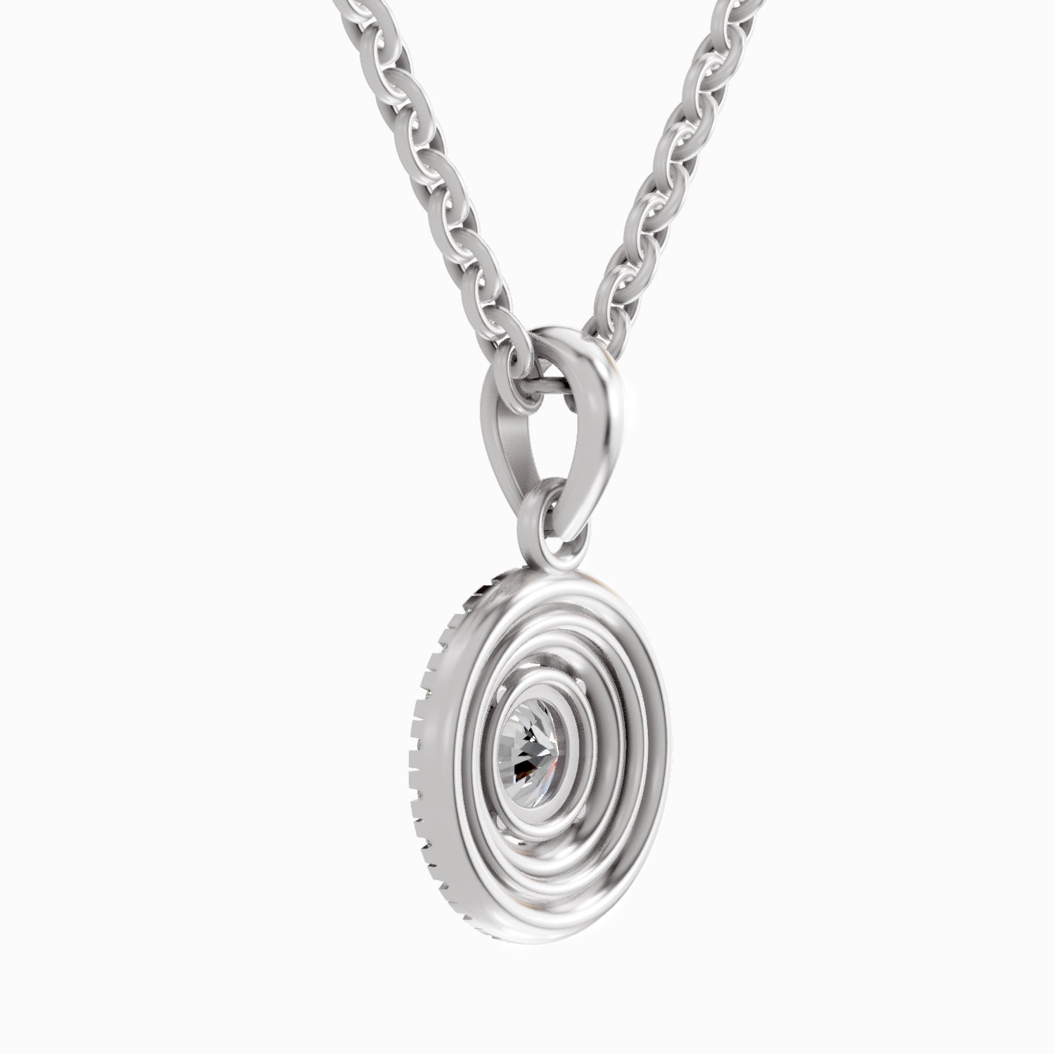 0.79 Carat Double Halo Pendant 14K - White Gold