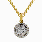 0.79 Carat Double Halo Pendant 14K