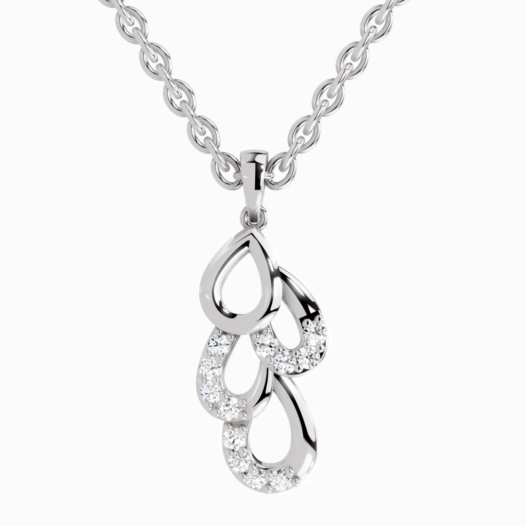0.12 Carat Drop Pendant 14K - White Gold