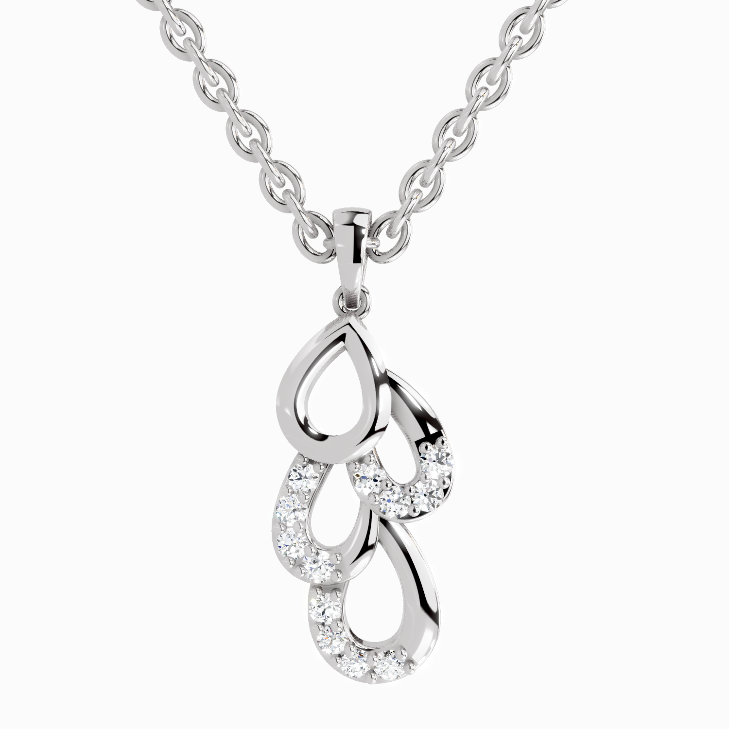 0.12 Carat Drop Pendant 14K - White Gold