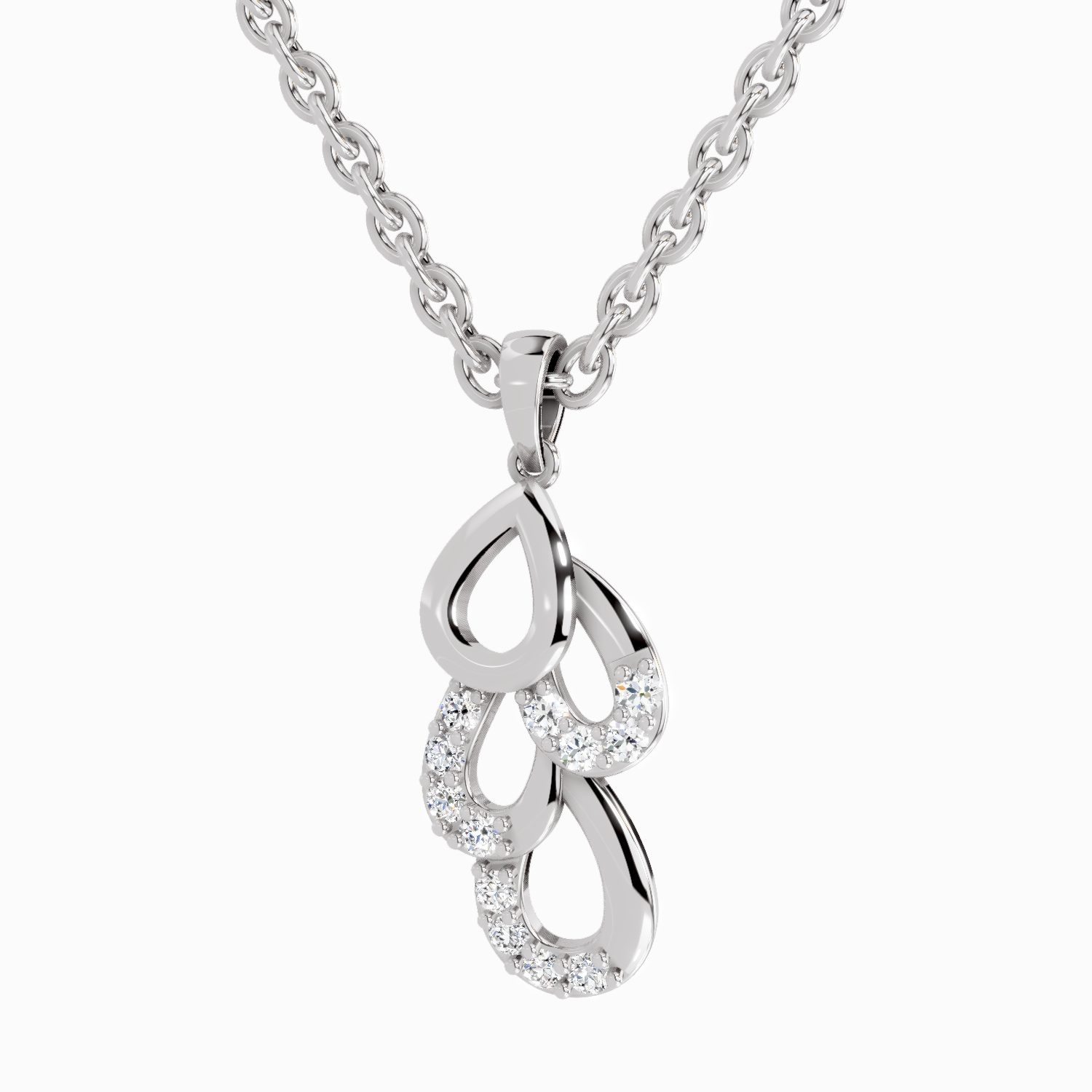 0.12 Carat Drop Pendant 14K - White Gold