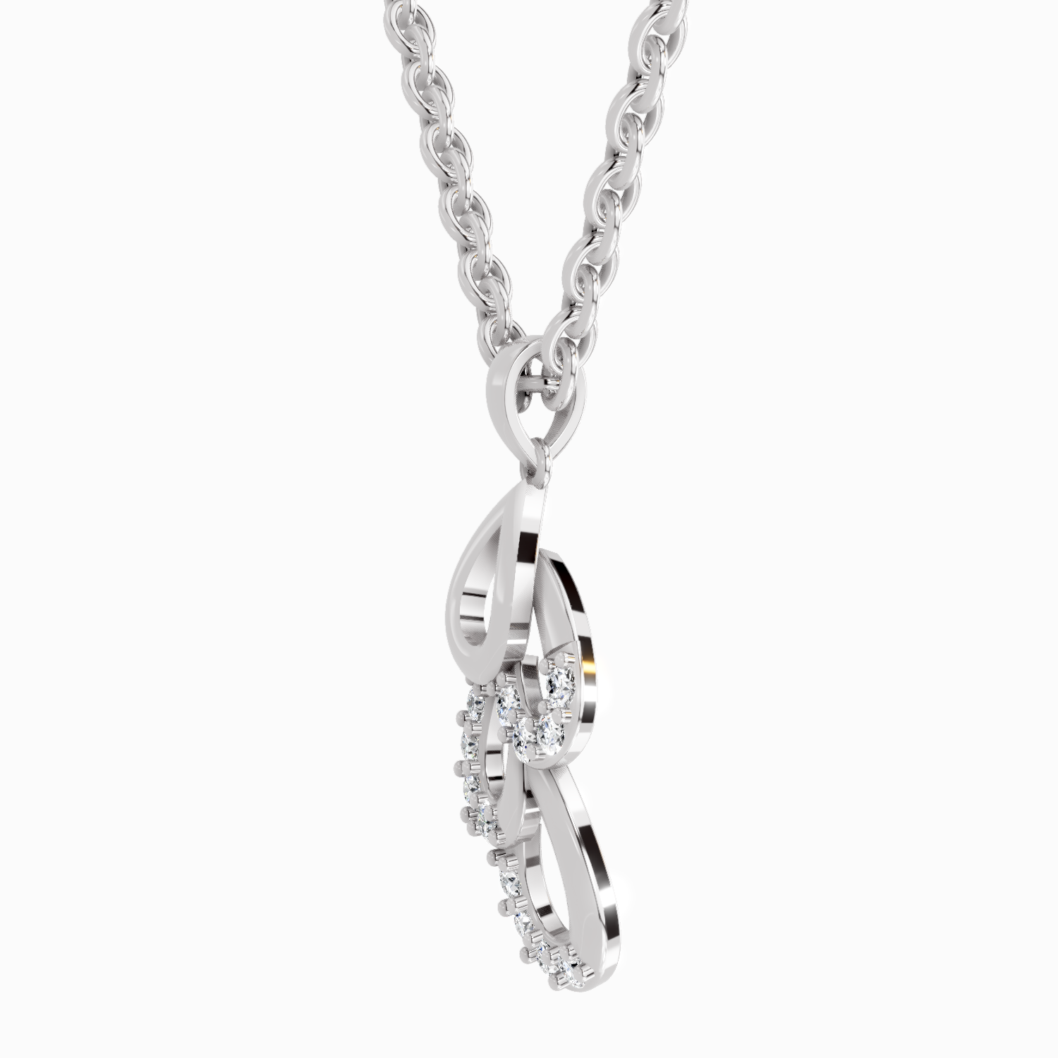 0.12 Carat Drop Pendant 14K - White Gold