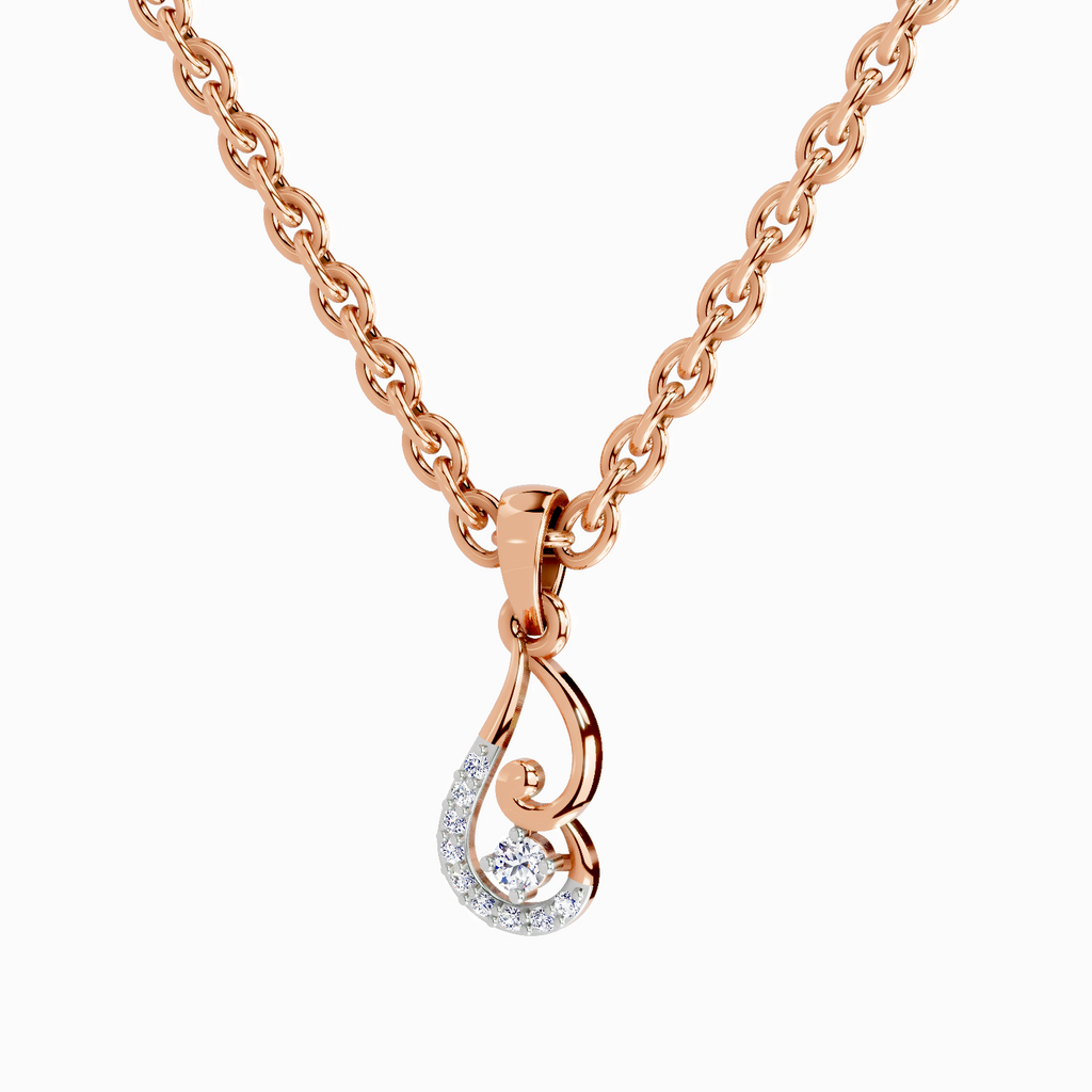 0.04 Carat Luminous Curve Pendant 14K - Rose Gold