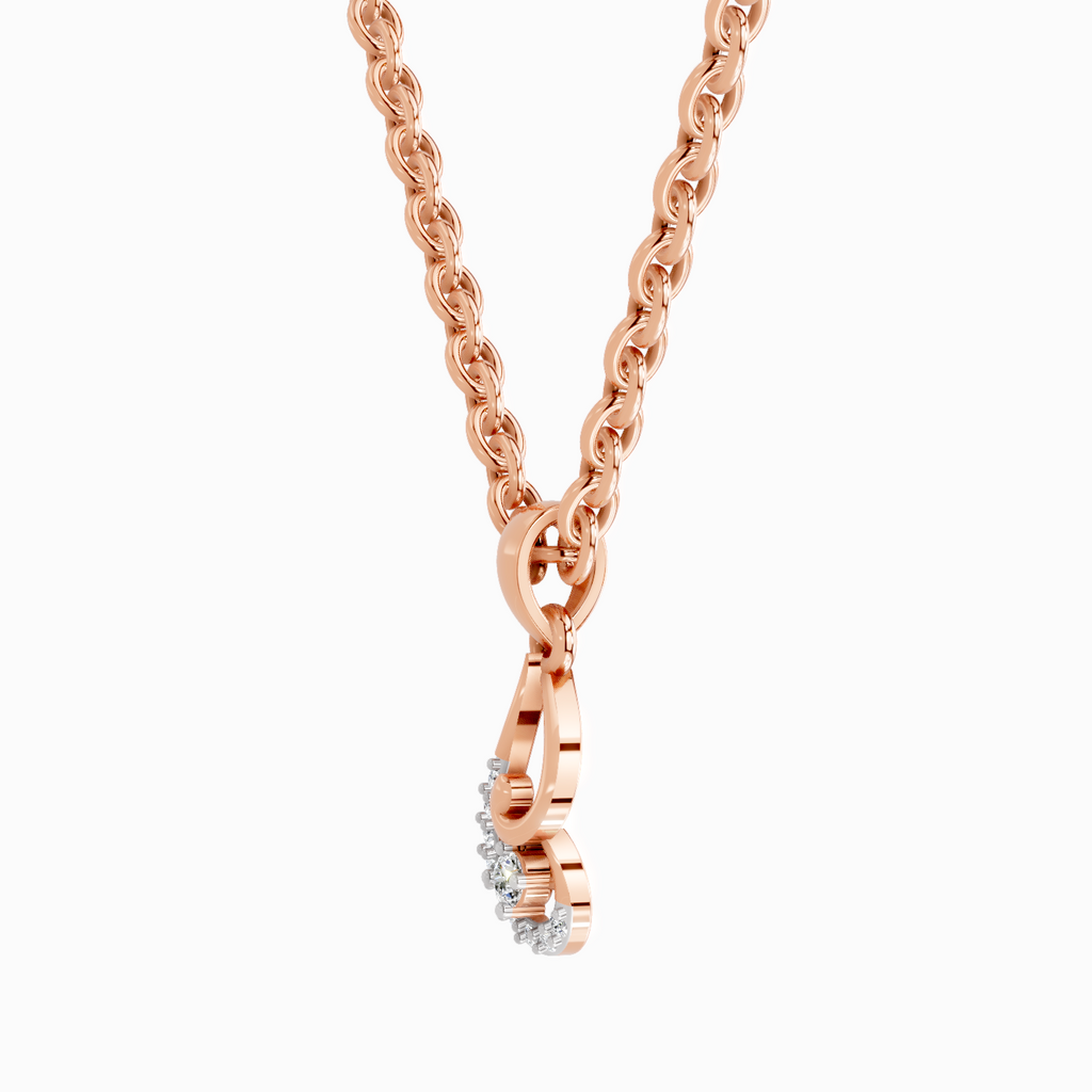 0.04 Carat Luminous Curve Pendant 14K - Rose Gold
