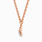 0.04 Carat Luminous Curve Pendant 14K - Rose Gold