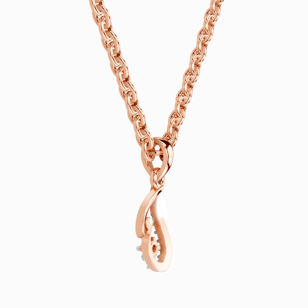 0.04 Carat Luminous Curve Pendant 14K - Rose Gold