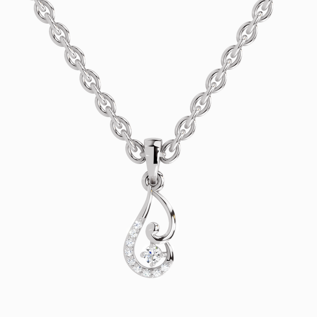 0.04 Carat Luminous Curve Pendant 14K - White Gold