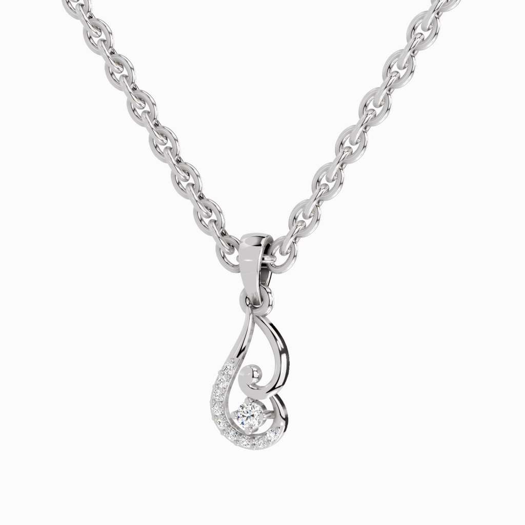 0.04 Carat Luminous Curve Pendant 14K - White Gold