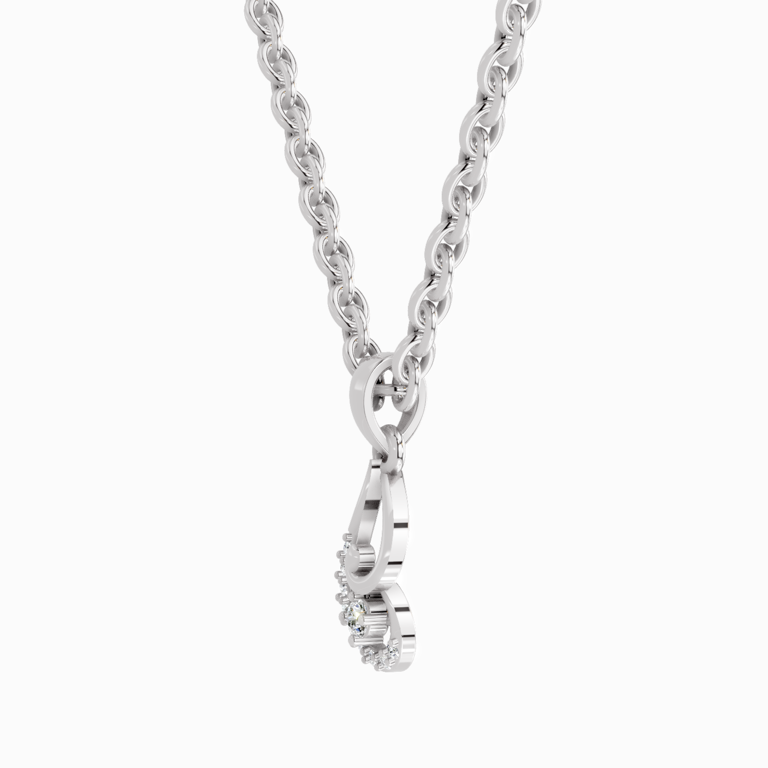 0.04 Carat Luminous Curve Pendant 14K - White Gold