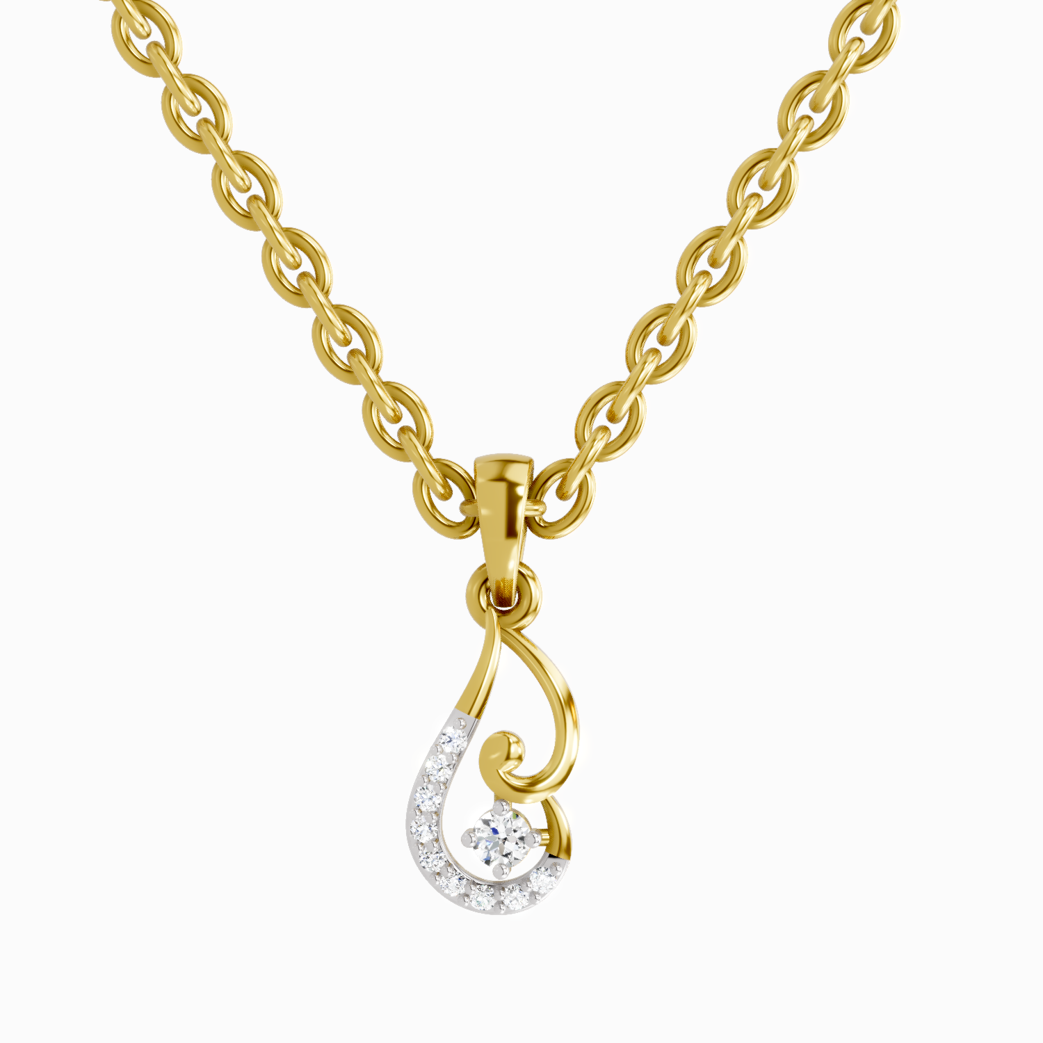 0.04 Carat Luminous Curve Pendant 14K