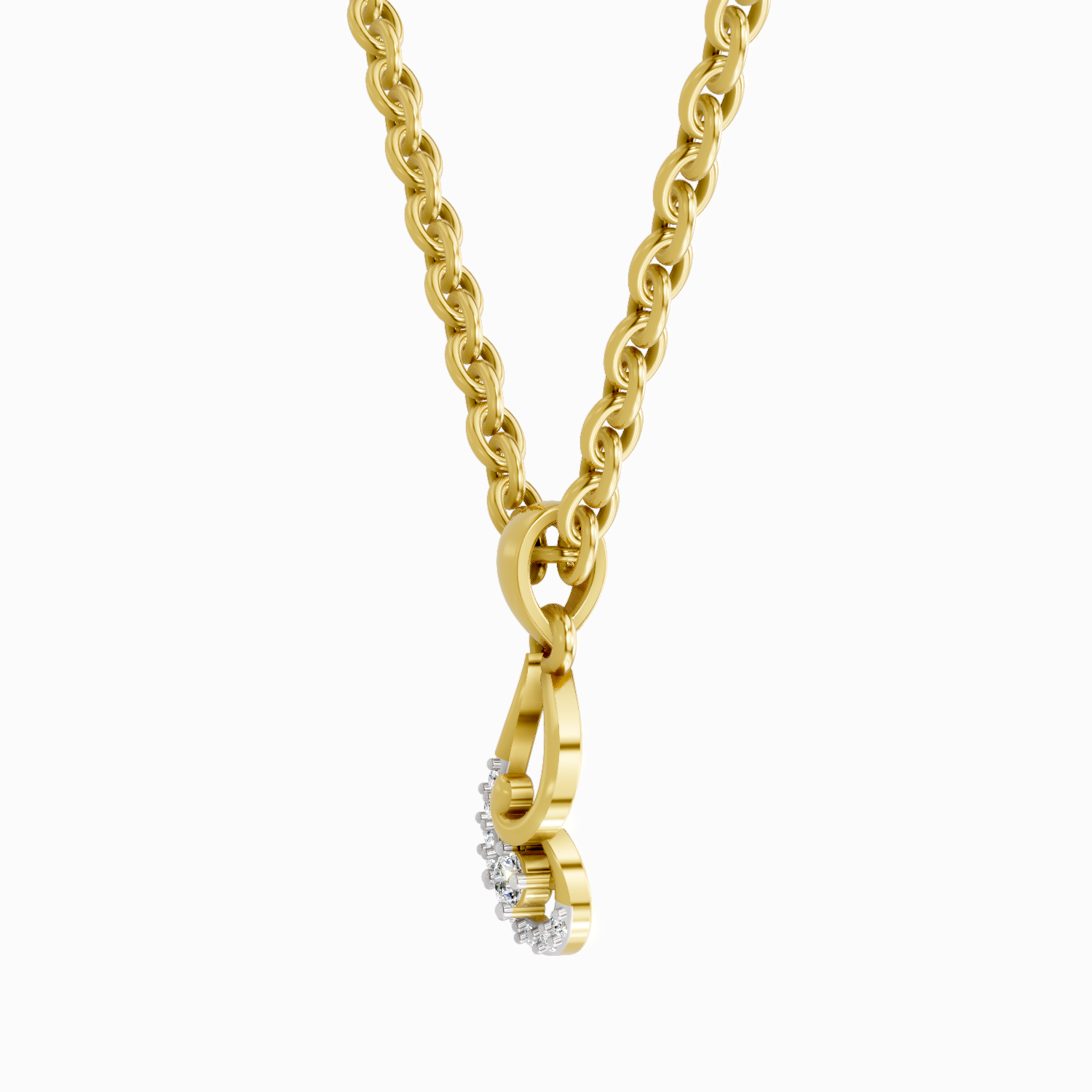 0.04 Carat Luminous Curve Pendant 14K