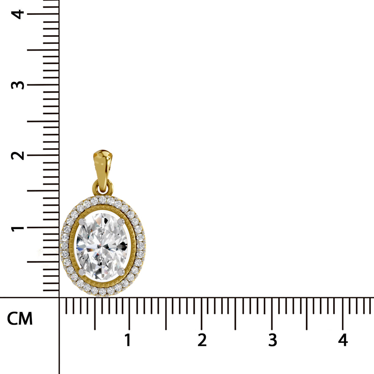 Dazzling Oval Halo Diamond Pendant
