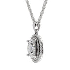 2.39 Carat Oval Halo Pendant 14K - White Gold