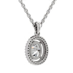 2.39 Carat Oval Halo Pendant 14K - White Gold