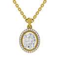 2.39 Carat Oval Halo Pendant 14K