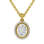 2.39 Carat Oval Halo Pendant 14K