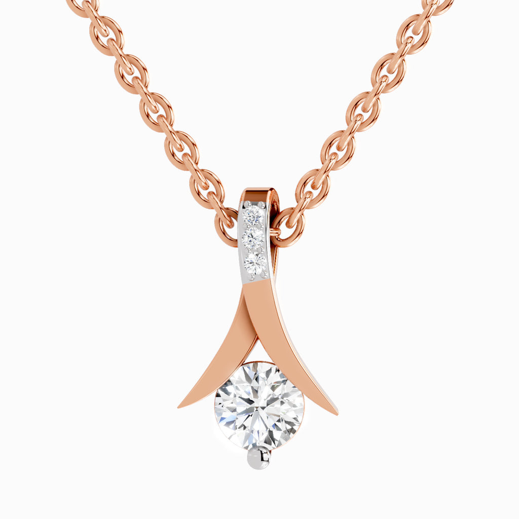 0.47 Carat Serenity Curve Pendant 14K Gold - Rose Gold