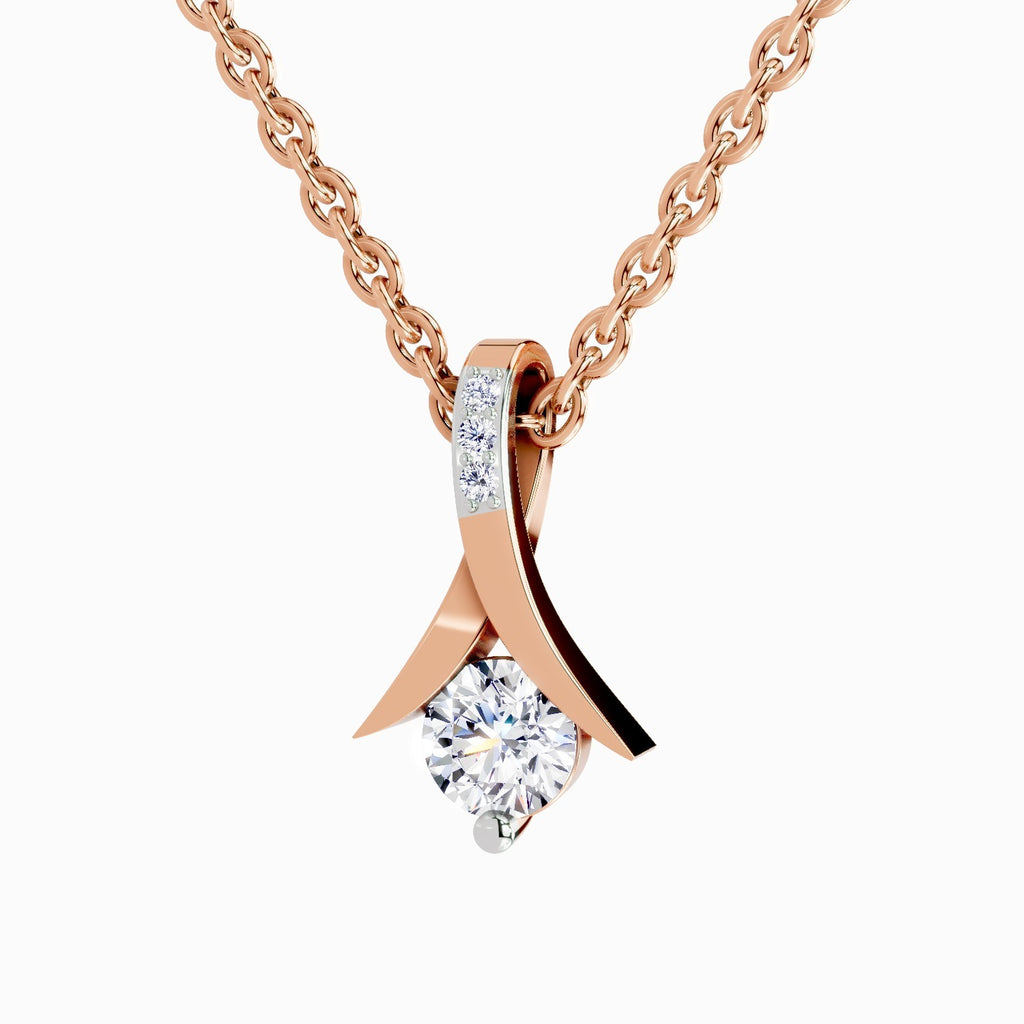 0.47 Carat Serenity Curve Pendant 14K Gold - Rose Gold